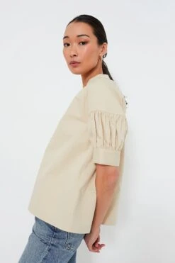 Tan Ruthie Blouse -ULLA JOHNSON SHOP 04I8Kajsn5B3v9aM5OBroyeoNPS9Rdgx 1