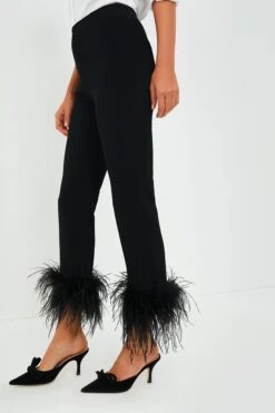Black Feather Compression Knit Ashford Pants -ULLA JOHNSON SHOP 0VI8OmvnF5pA2dBwlGM6yN2VUrpuSvXa 1