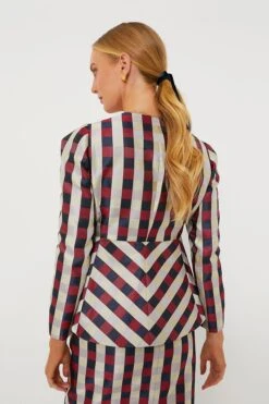 Bordeaux Check Jacquard Zoey Top -ULLA JOHNSON SHOP 0tSmLieLH1q2OFT9t0L9xcnSyUS0JuII 1