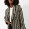 ANINE BING Black And Nude Houndstooth Kaia Blazer