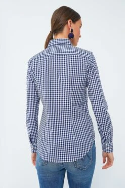 Navy Gingham Long Sleeve Icon Shirt -ULLA JOHNSON SHOP 1fGrBFX1cI55vo5zIyz78GzcB1O2ckBK 1