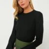Black Rib Knit Lucy Top