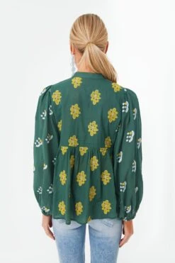 Green Lucknow Mandarin Balloon Top -ULLA JOHNSON SHOP 2H5t5bSj1e5TzOnOu1MoYCwiQ3s4wtTj 1