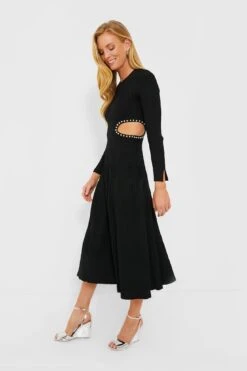 Black Cut Out Midi Dress -ULLA JOHNSON SHOP 2J2qUeaQWPYACM00stoSbxWkznBWkzez 1