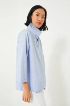 Blue Sullivan Stand Collar Blouse -ULLA JOHNSON SHOP 2PfZyLxXlXPq7PBYiqbE9A24hBmkfmuF 1