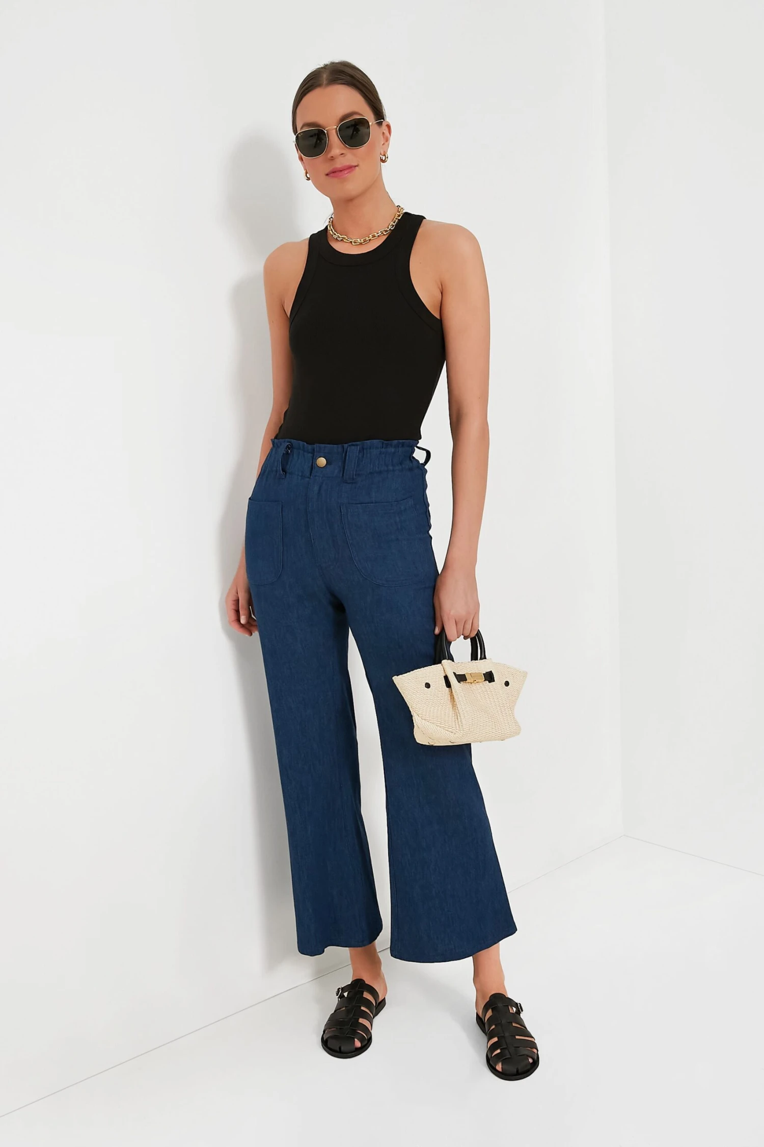 Indigo Zip Front Tulip Crop Flare 2 6 Indigo Zip Front Tulip Crop Flare 2 - Image 6