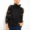 Black Guipure Lace Faye Blouse