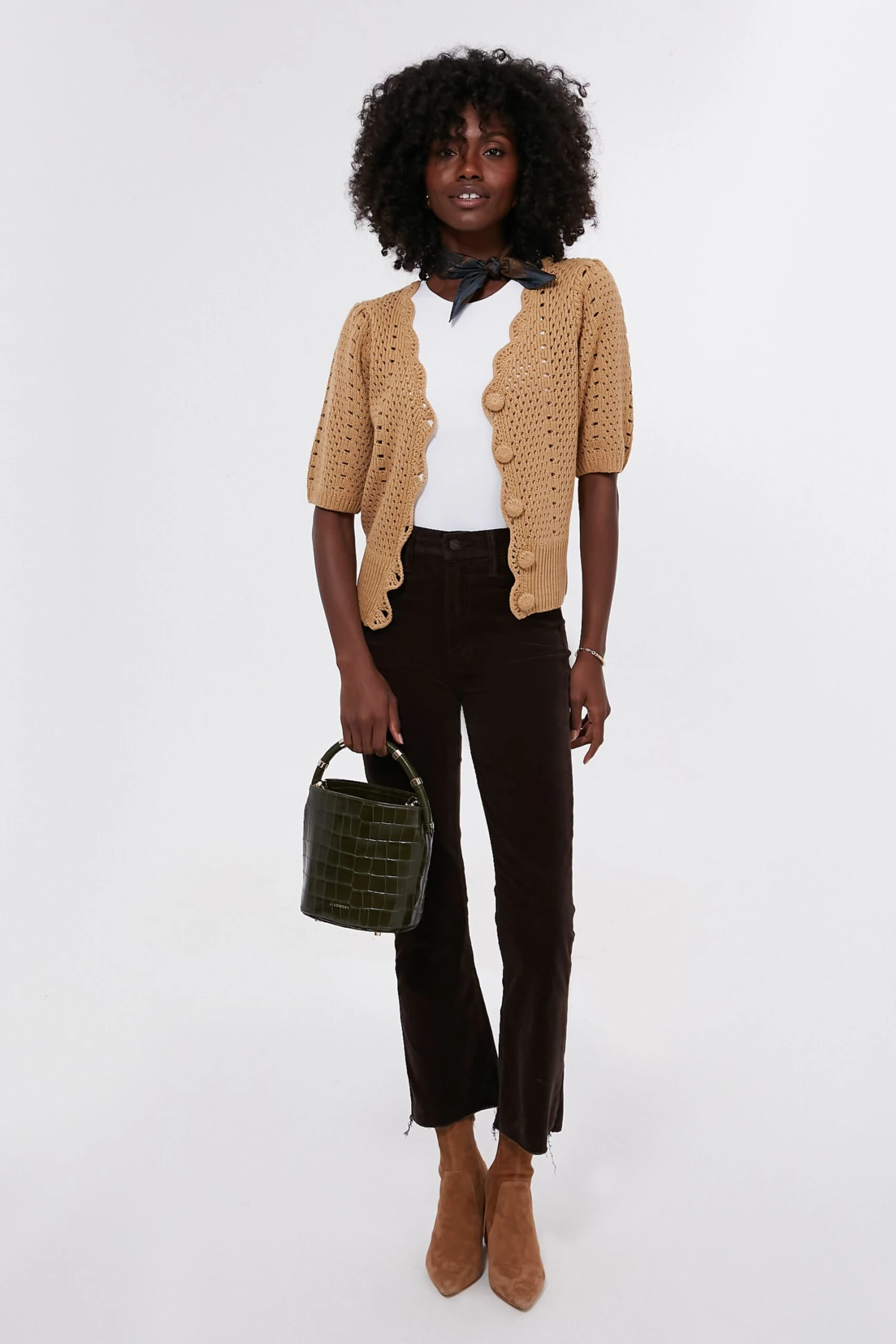 Tan Short Sleeve Alice Cardigan 1 Tan Short Sleeve Alice Cardigan