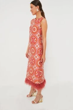 Sun Jacquard Column Dress With Feathers -ULLA JOHNSON SHOP 3Kv6ej1mb3XSCTD5135DNGJPLDFmlchU 1