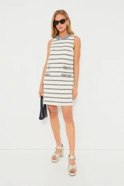 Navy Stripe Tweed Sleeveless Jackie Dress -ULLA JOHNSON SHOP 4MgiOlT0NzaMFsWEy7FfzCF4qfXZHdNw 1