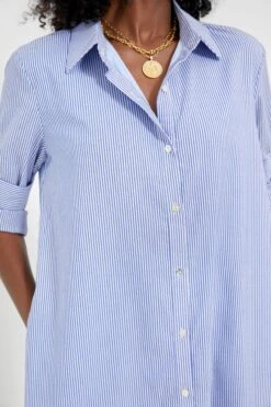 Blue Stripe Griffin Dress -ULLA JOHNSON SHOP 5QUxkOi80KKfn3p2BdGuMWkk4f2BTCj9 1