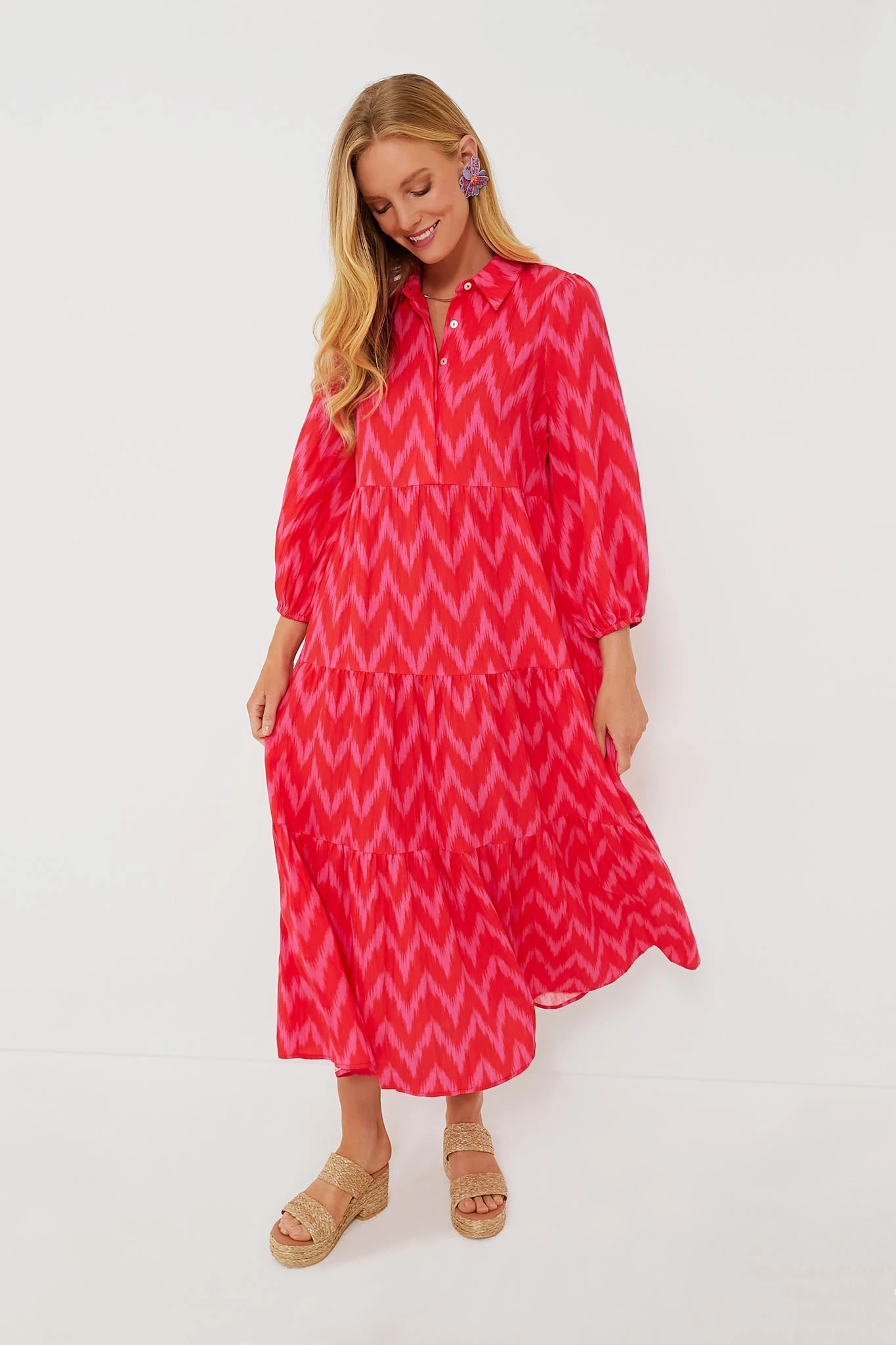 Hot Pink Ikat Mabel Maxi Dress 6 Hot Pink Ikat Mabel Maxi Dress - Image 6
