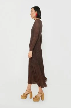 Brown Long Sleeve Maxi Dress -ULLA JOHNSON SHOP 6EwO5CEBvHEragXzSsnB42oMSElW2fa3 1