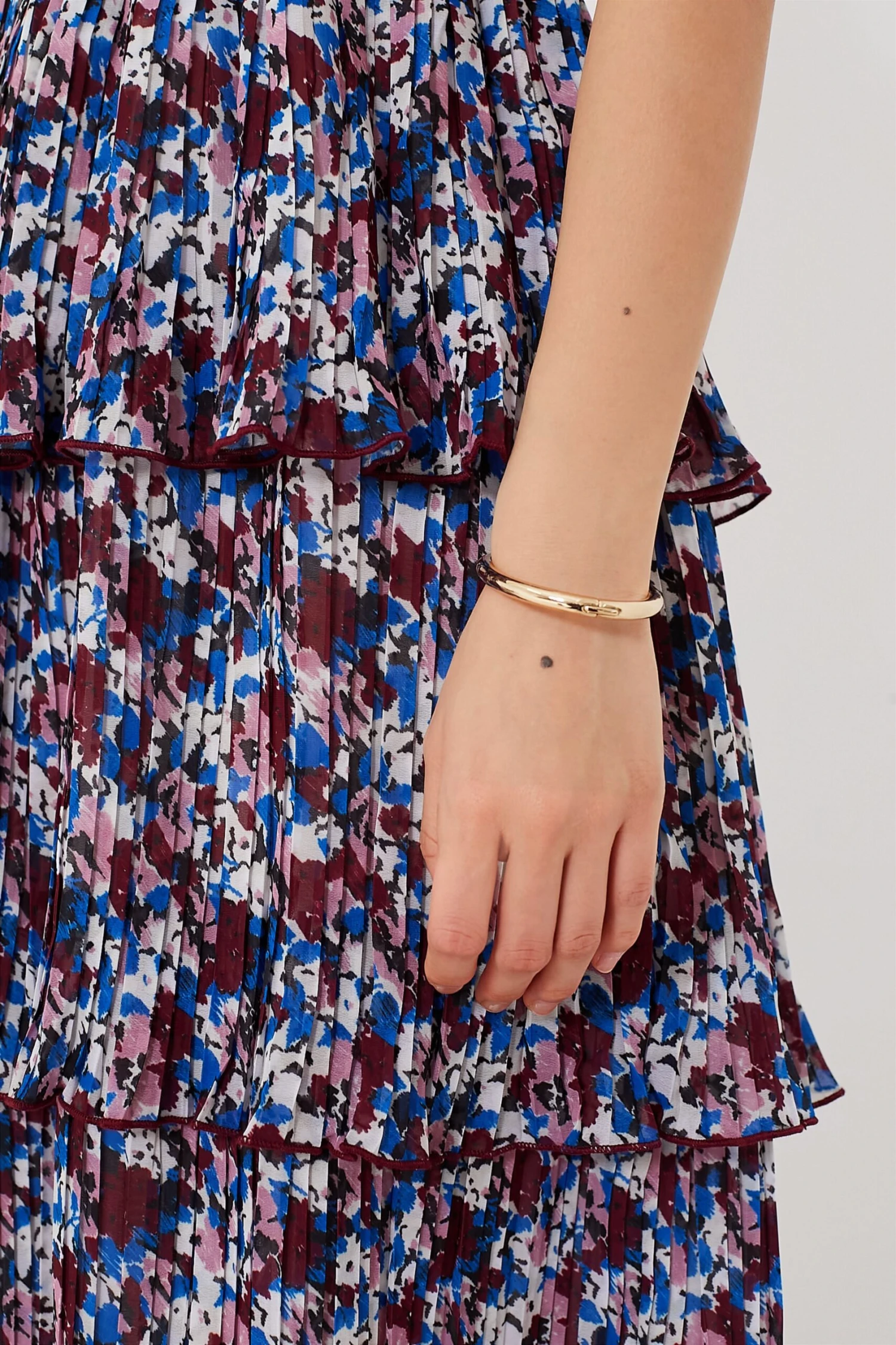 Ganni Multi Pleated Georgette Flounce Smock Midi Dress 6 Ganni Multi Pleated Georgette Flounce Smock Midi Dress - Image 6