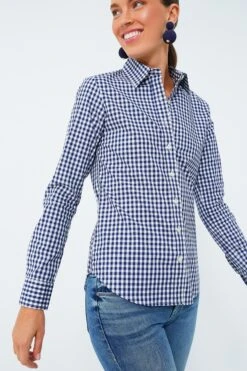 Navy Gingham Long Sleeve Icon Shirt -ULLA JOHNSON SHOP 7iNdUOJNI3E0m02grxZAaJ00Xgiy0LkL 1