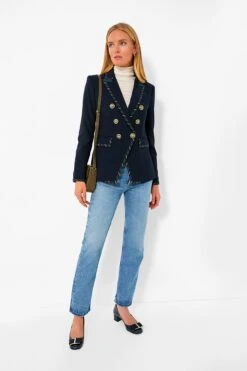 Veronica Beard Navy Stripe Miller Dickey Jacket -ULLA JOHNSON SHOP 82n5PfgQ3k0UAcYuFCRiyfv63wTt36lj 1