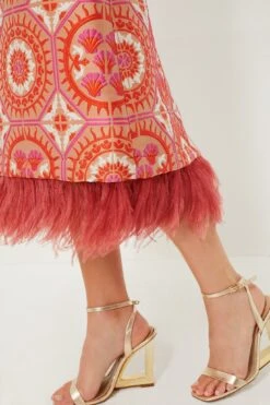 Sun Jacquard Column Dress With Feathers -ULLA JOHNSON SHOP 9DgdIq2dRo0stc7Ymp4fg0w7u0Qrhr7g 1