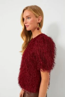 Merlot Textured Hope Blouse -ULLA JOHNSON SHOP 9TxSa7h8hUIqRLUbNEHrzDgrlY7hd2vJ 1