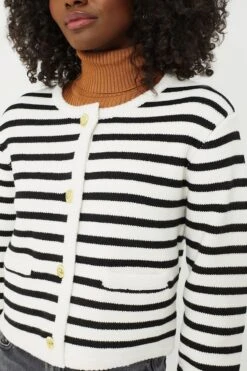 Black & Cream Stripe Annie Structured Cardigan 10 Black & Cream Stripe Annie Structured Cardigan -ULLA JOHNSON SHOP A2Hqx3SlXq3rRDDvItcJXqpu90QtevWJ 1