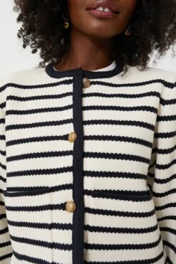Navy Striped Cardigan -ULLA JOHNSON SHOP AocHwRtIdQVOr4sQBsP0Xq6Sl2SeQ4JG 1