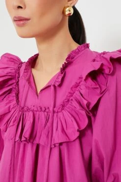 Bright Pink Janet Blouse -ULLA JOHNSON SHOP BHyek9RuZze27nLgNEB3I9u3NcKwNNv3 1