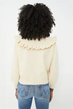 Cream Ruffle Ramona Sweater -ULLA JOHNSON SHOP BSW8l71sS3FTtZjXlY2gNkL7nnoaBTlk 1