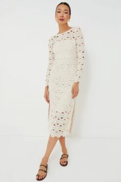 Floral Natural Crochet Marsielle Dress