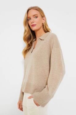 Stone Cashmere Ally Polo Pullover -ULLA JOHNSON SHOP CPdplo1jCDfS3OhXeipAWphOrOeyFFww 1