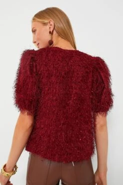 Merlot Textured Hope Blouse -ULLA JOHNSON SHOP CSXuEElzx6YnKscm5Njn4R25tTV6eUfH 1