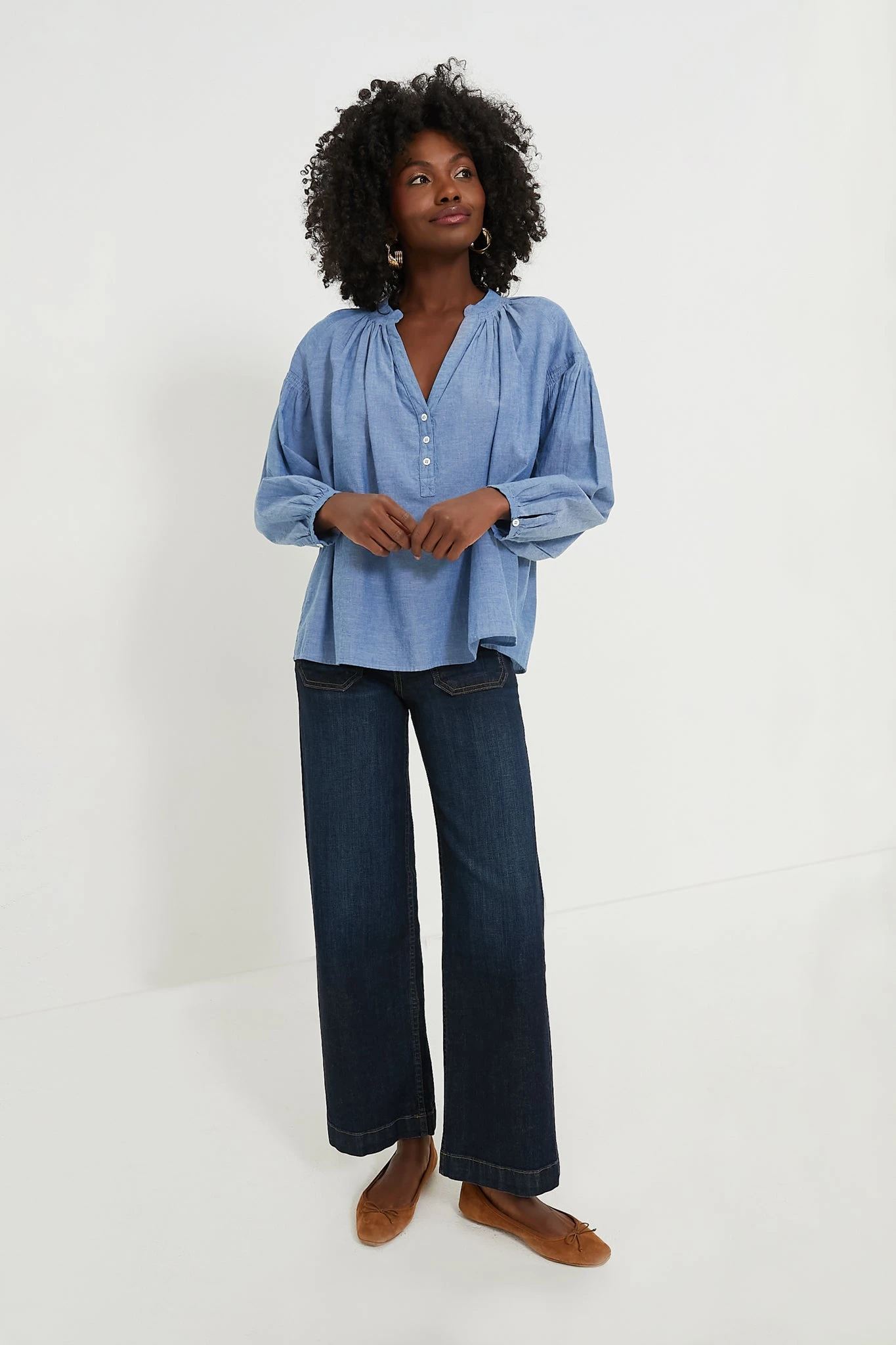 Vanessa Bruno Chambray Nipoa Button Blouse 2 Vanessa Bruno Chambray Nipoa Button Blouse - Image 2