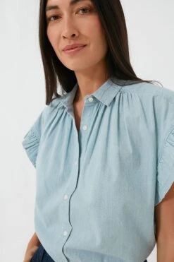Chambray Marianne B Ruffle Sleeve Shirt -ULLA JOHNSON SHOP CsVVHJhMS0c18NNhX38bY24U8NKfLG27 1