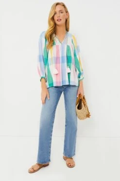 Pastel Plaid Charlie Blouse -ULLA JOHNSON SHOP D09ciFlnCRqxCLG71WpPMP8pYx7U68Y8 1