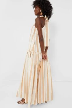Staud Sand Stripe Midi Marlowe Dress -ULLA JOHNSON SHOP D2UytWiHpQL1KXzKNThfERjHWuAdf9L6 1