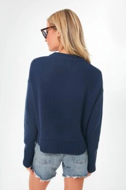 Navy Cropped Americana Sweater -ULLA JOHNSON SHOP DAh3kuKscxyujhj1g0JNKJvacN5tXMmQ 1
