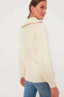 Varley Winter White Daria Half Zip Cable Knit -ULLA JOHNSON SHOP DDpSVzB1ikX52sazjqGABhaTgAco28ux 1