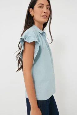 Chambray Marianne B Ruffle Sleeve Shirt -ULLA JOHNSON SHOP DzqHq94T9WVzmAjFvRbLugCEV6YPEQqk 1