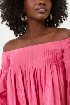 Hot Pink Pleated Portia Top -ULLA JOHNSON SHOP EITVhDClKnSLXJOpB5wvzwRjWYAITGUd 1