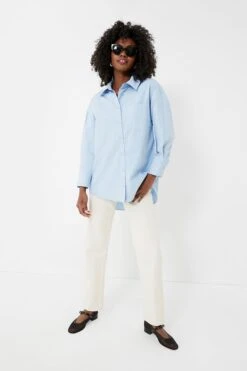 ANINE BING Blue Mika Shirt -ULLA JOHNSON SHOP EOTwSnyvDDkwkqyRUT4e4mr4Gr6afv23 1