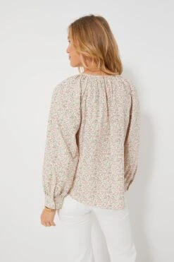 Pink Ditsy Floral Long Sleeve Maxine Blouse -ULLA JOHNSON SHOP FM99JfWeUtGcmzA68vPnQRrDTphi1PRY 1