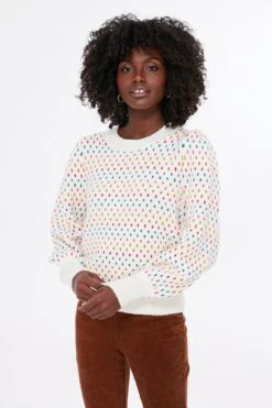 Marine Layer Rainbow Puff Sleeve Crewneck