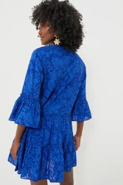 Blue Tiered V-Neck Quidnet Mini Dress -ULLA JOHNSON SHOP FhIBaxmH8uGsYOgvcPQZfwe00BgkrMEM 1