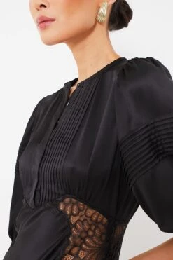 CYNTHIA ROWLEY Black Charmeuse Lace Bias Dress -ULLA JOHNSON SHOP GTfdVHnNR4fgGUpY5KMocvZrGRGC06zc 1