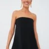 Strapless Noir Crepe Marin Top