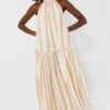 Staud Sand Stripe Midi Marlowe Dress