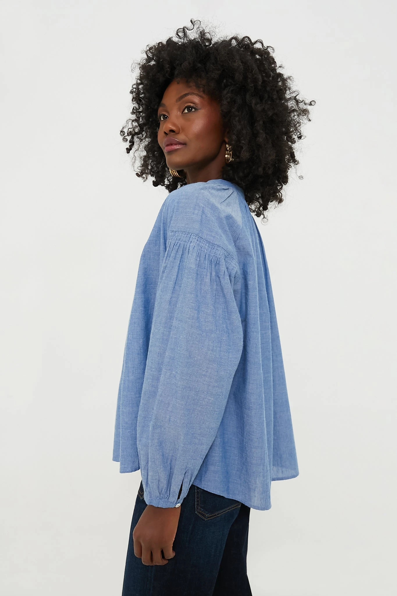 Vanessa Bruno Chambray Nipoa Button Blouse 3 Vanessa Bruno Chambray Nipoa Button Blouse - Image 3
