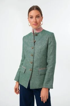 Green Linen Camille Tale Jacket