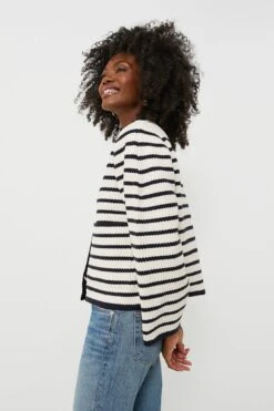 Navy Striped Cardigan -ULLA JOHNSON SHOP JQefRQZiOvbavxVyIJuMzD85mPNJ7H7b 1