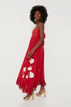 Venetian Red With Embroidery Gavin Midi Dress -ULLA JOHNSON SHOP JWrnBCO2G92evHk14TbC5SawxCg8kPHl 1