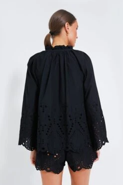 Tangier Border Embroidered Nero Penny Blouse -ULLA JOHNSON SHOP KL4DfoKhUR4tRHRygZaQQkz9y3neJlIK 1