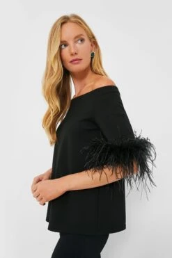 Black Feather Miranda Off The Shoulder Blouse -ULLA JOHNSON SHOP KZOqfkgG3tXkkLafhrxJNYBt4hhvfLky 1